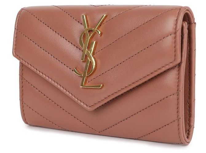 Saint Laurent Cassandra Geldbörse Rosa Lammfell Pink - Ansicht 3