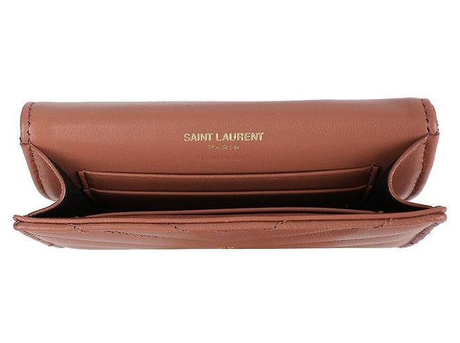 Saint Laurent Cassandra Geldbörse Rosa Lammfell Pink - Ansicht 6