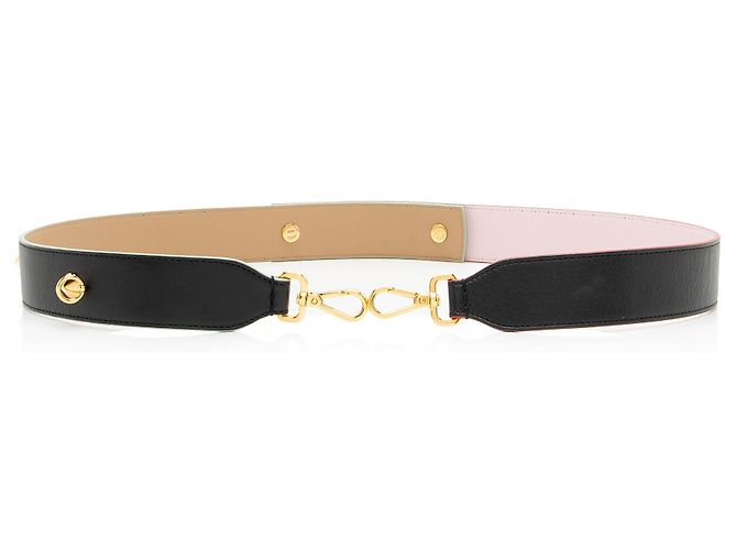Tracolla in pelle borchiata Fendi Studded Leather Strap You Nero - vista 2