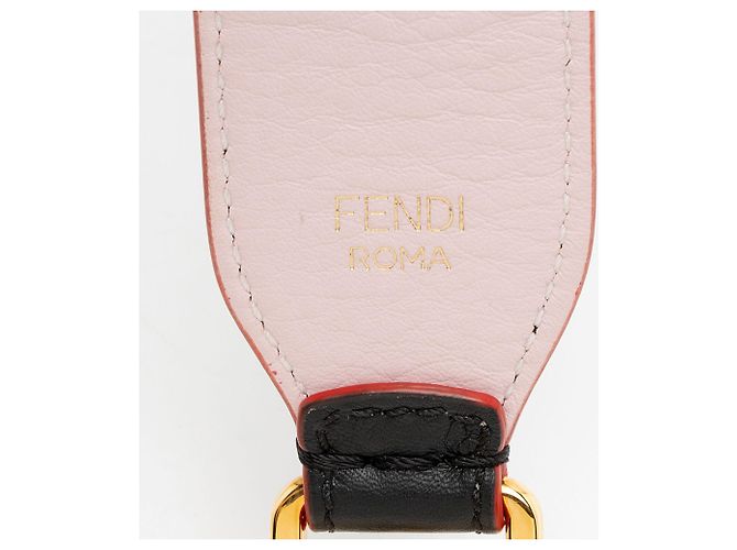Tracolla in pelle borchiata Fendi Studded Leather Strap You Nero - vista 3
