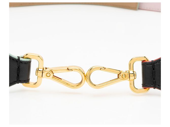 Tracolla in pelle borchiata Fendi Studded Leather Strap You Nero - vista 5