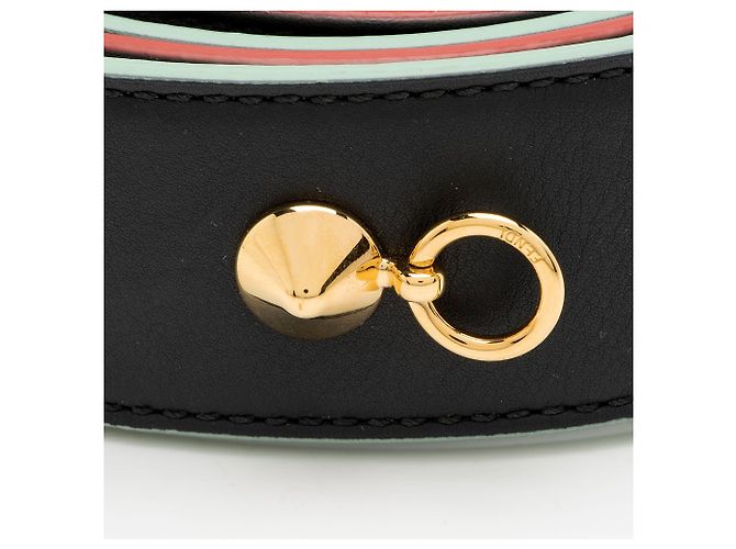 Tracolla in pelle borchiata Fendi Studded Leather Strap You Nero - vista 6