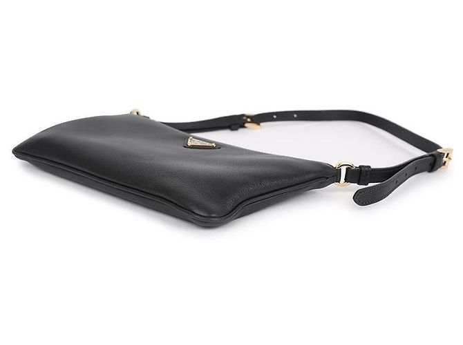 Prada Borsa a tracolla in pelle morbida Nero - vista 5
