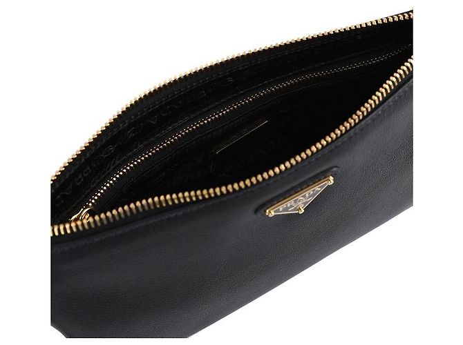 Prada Borsa a tracolla in pelle morbida Nero - vista 7