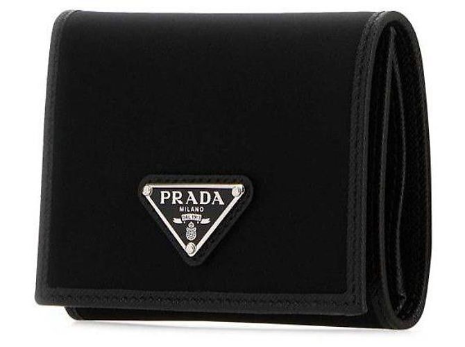 Prada Portafoglio tri-fold in Re-nylon Nero - vista 4