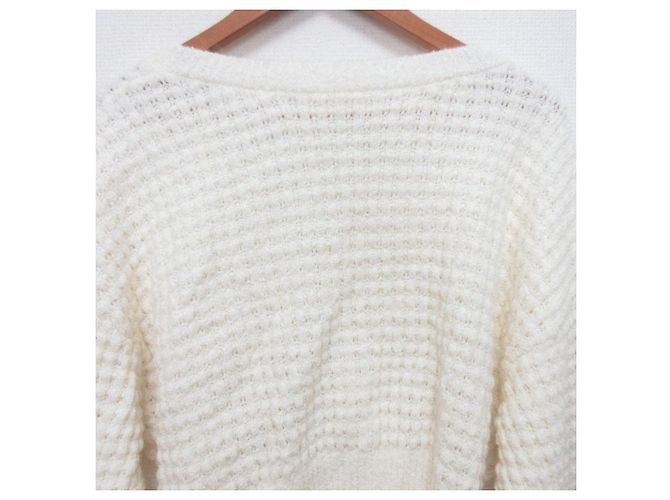 Autre Marque GRACE CONTINENTAL Kurze Strickjacke in Waffeloptik Weiß - Ansicht 5