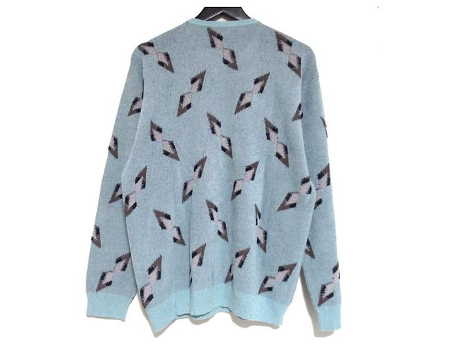Giorgio Armani Jacquard-Strickpullover Blau Hellblau - Ansicht 2