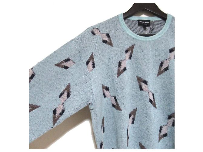 Giorgio Armani Jacquard-Strickpullover Blau Hellblau - Ansicht 3