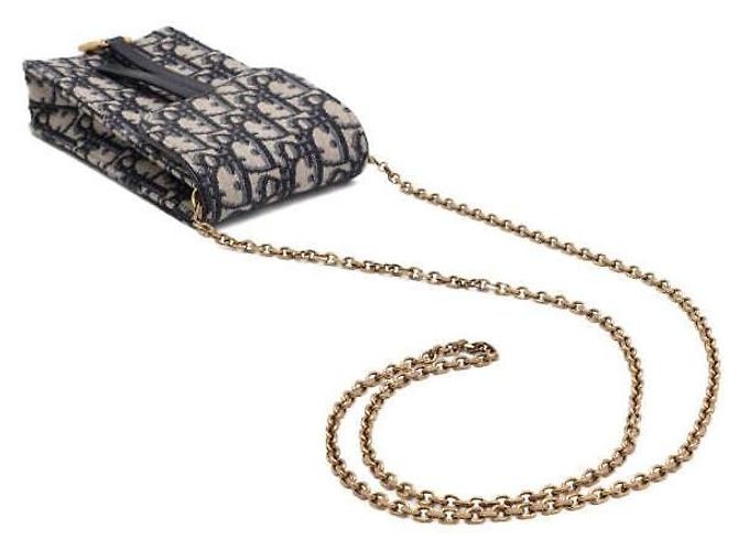 Dior Borsa a tracolla Oblique Saddle Vertical Pouch Mini con catena Blu - vista 11