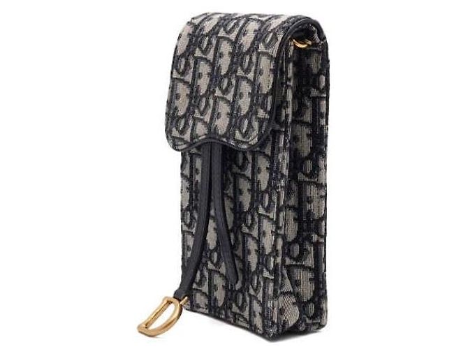 Dior Borsa a tracolla Oblique Saddle Vertical Pouch Mini con catena Blu - vista 2