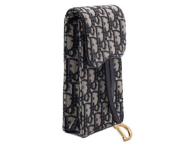 Dior Borsa a tracolla Oblique Saddle Vertical Pouch Mini con catena Blu - vista 3