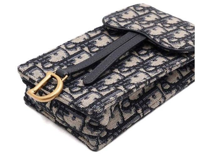 Dior Borsa a tracolla Oblique Saddle Vertical Pouch Mini con catena Blu - vista 8