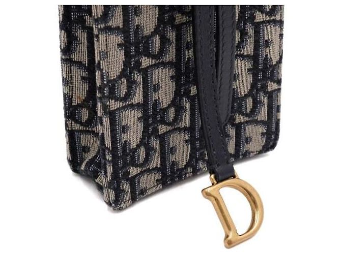 Dior Borsa a tracolla Oblique Saddle Vertical Pouch Mini con catena Blu - vista 9