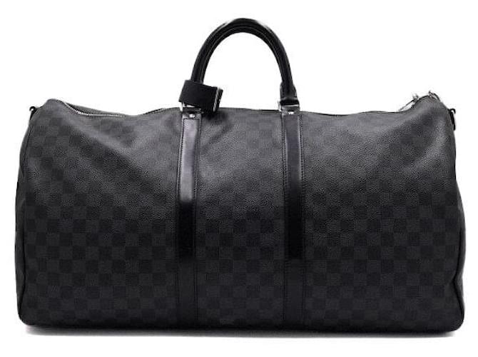Louis Vuitton Borsa da viaggio Keepall Damier Graphite Marrone - vista 4