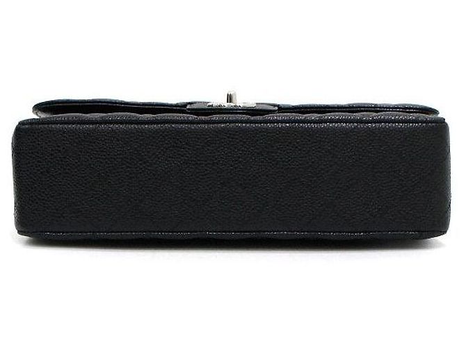 Chanel Borsa a tracolla Classic Medium in caviale nero con catena argentata - vista 9