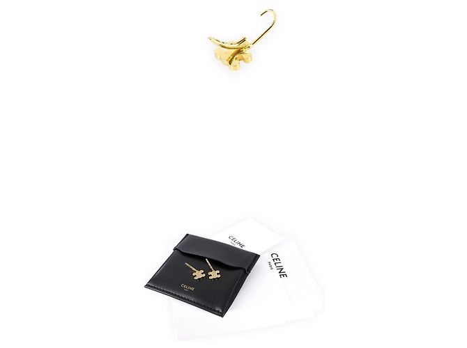 Céline Triomphe Strass-Ohrringe für Damen (Gold) Golden - Ansicht 4
