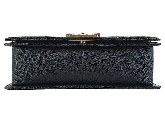 Chanel Borsa Boy Flap in pelle Caviar Gold Medium Nero - vista 6