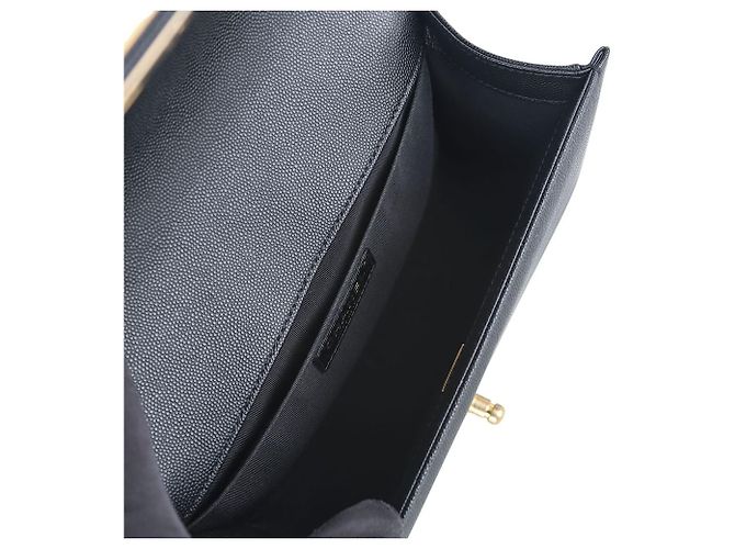Chanel Borsa Boy Flap in pelle Caviar Gold Medium Nero - vista 7
