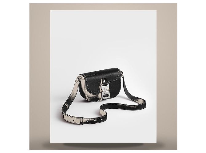 Dior Borsa Messenger Saddle Mini Flap in vitello grana nera - vista 2