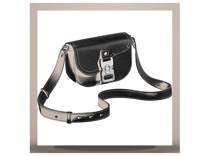 Dior Borsa Messenger Saddle Mini Flap in vitello grana nera - vista 3