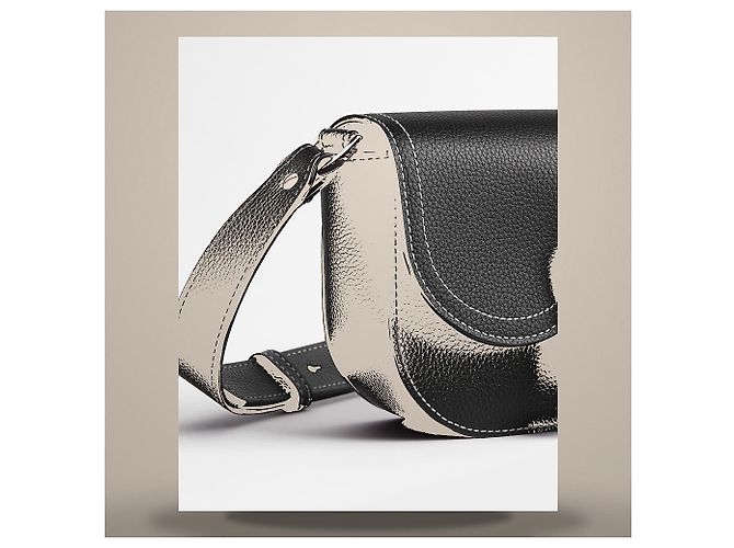 Dior Borsa Messenger Saddle Mini Flap in vitello grana nera - vista 6