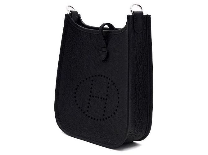 Hermès Borsa a tracolla e crossbody Evelyne TPM Amazon Taurillon Clemence Silver Nero - vista 3