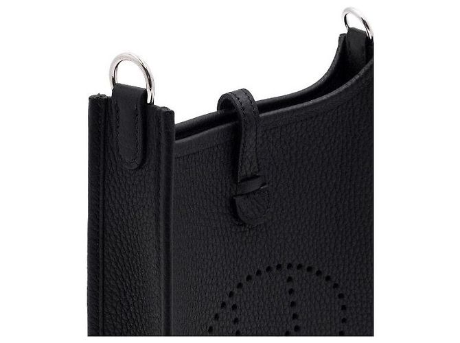 Hermès Borsa a tracolla e crossbody Evelyne TPM Amazon Taurillon Clemence Silver Nero - vista 9