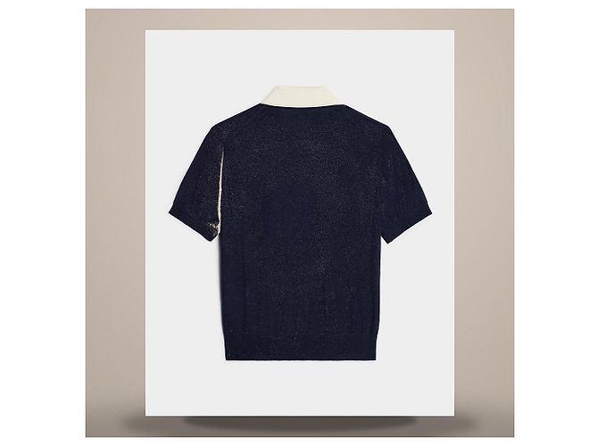 Céline Top de lã fina azul escuro - vista 6