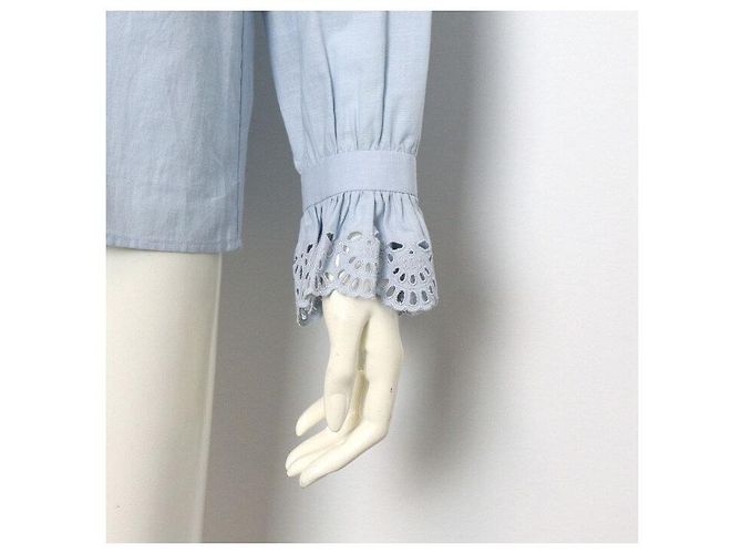 Céline Hellblaue Baumwollbluse für Damen - Ansicht 3