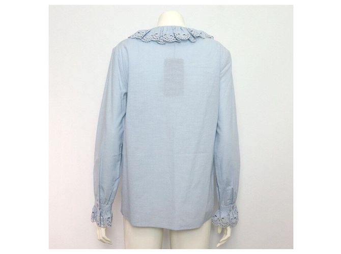 Céline Hellblaue Baumwollbluse für Damen - Ansicht 4