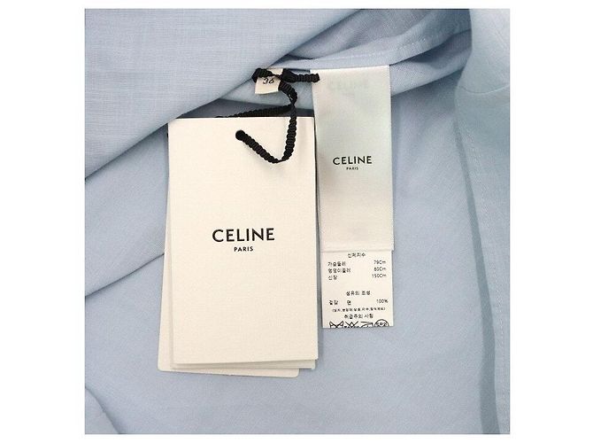 Céline Hellblaue Baumwollbluse für Damen - Ansicht 6