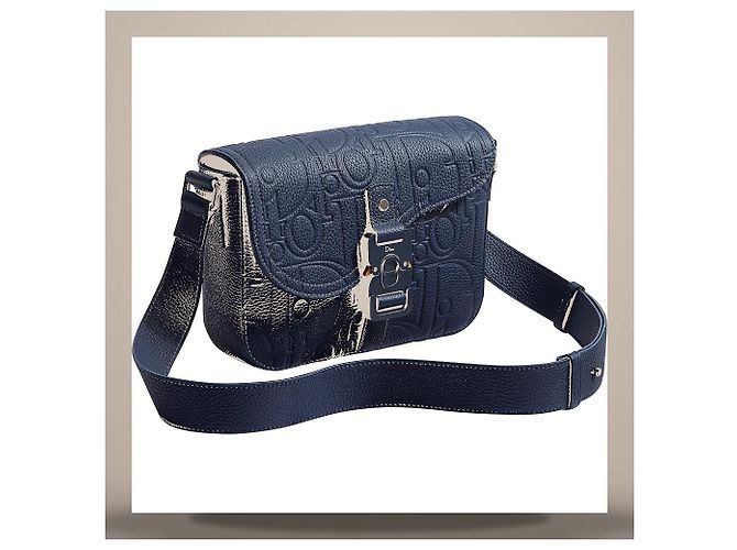 Dior Borsa Messenger con patta Saddle Small Navy Blue Gravity Leather - vista 2