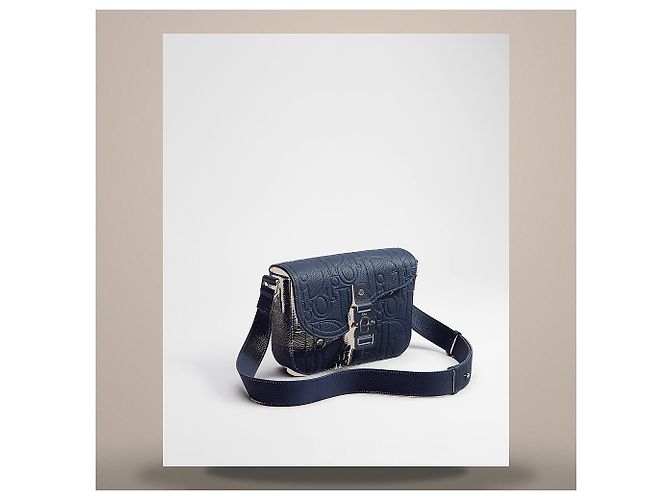 Dior Borsa Messenger con patta Saddle Small Navy Blue Gravity Leather - vista 3
