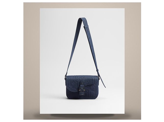 Dior Borsa Messenger con patta Saddle Small Navy Blue Gravity Leather - vista 5