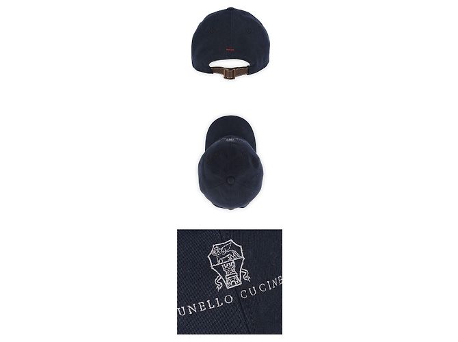 Brunello Cucinelli Cappellino in cotone con logo da uomo Blu - vista 4