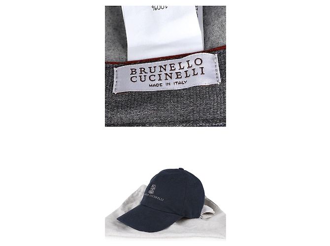 Brunello Cucinelli Cappellino in cotone con logo da uomo Blu - vista 6