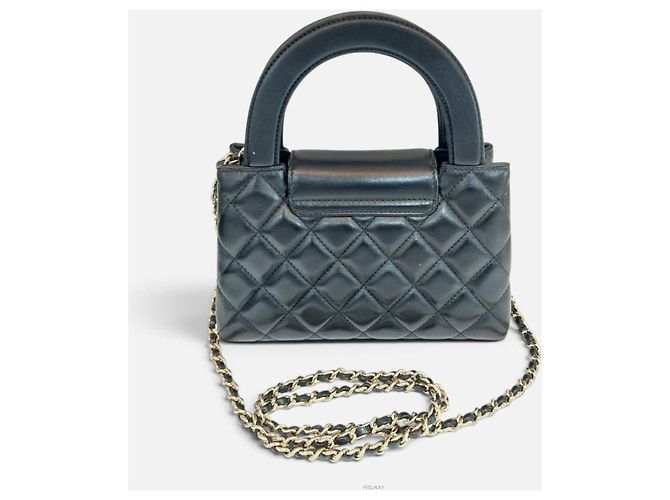 Coco Handle Borsa Chanel Kelly Small Top Handle in pelle Crossbody Nero - vista 3