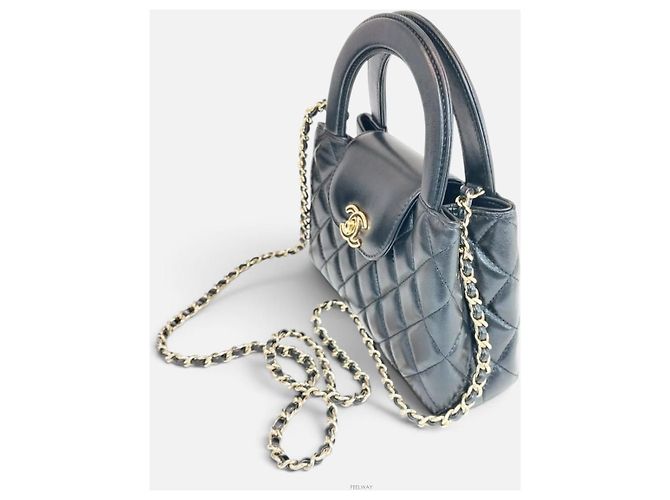 Coco Handle Borsa Chanel Kelly Small Top Handle in pelle Crossbody Nero - vista 4