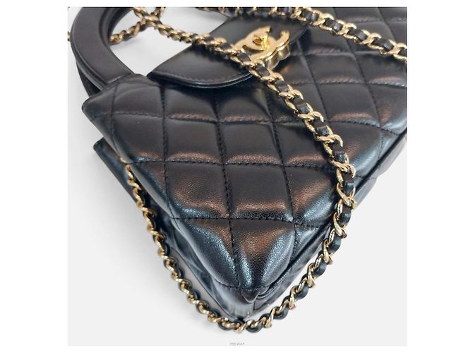 Coco Handle Borsa Chanel Kelly Small Top Handle in pelle Crossbody Nero - vista 7