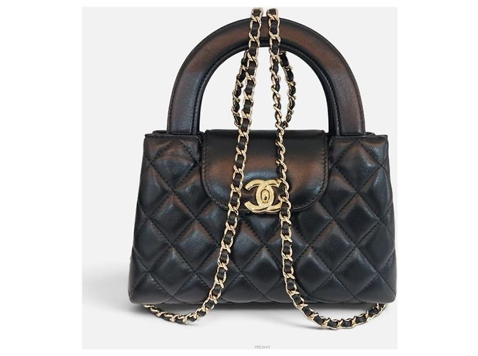 Coco Handle Borsa Chanel Kelly Small Top Handle in pelle Crossbody Nero - vista 9