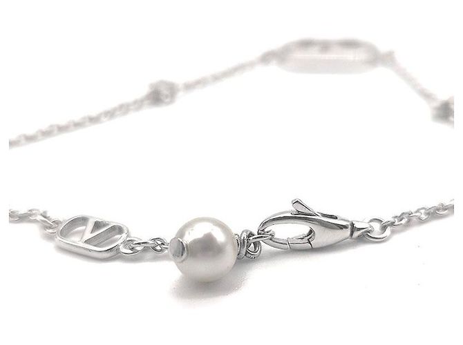 Valentino Bracciale Signature Logo Argento - vista 7