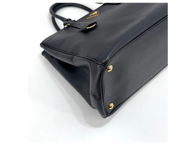 Prada Borsa Tote Saffiano Lux Borsa a Tracolla Nera Nero - vista 10