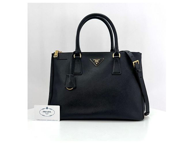 Prada Borsa Tote Saffiano Lux Borsa a Tracolla Nera Nero - vista 16