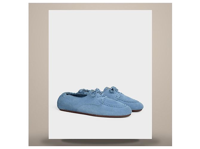 Céline Mocassins à lacets Adam en veau daim Dusty Blue - vue 3