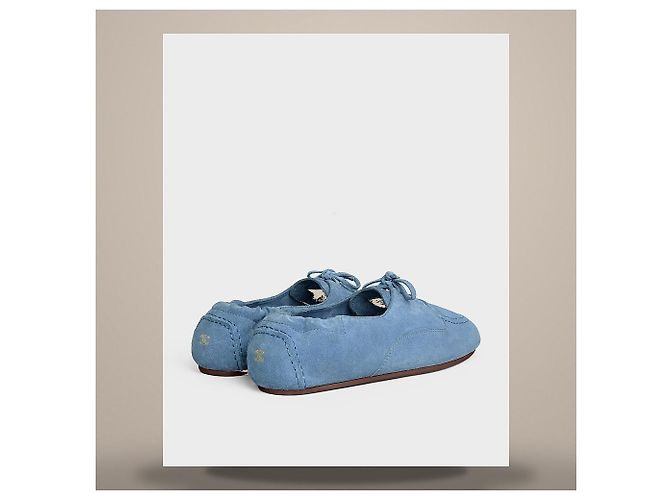 Céline Mocassins à lacets Adam en veau daim Dusty Blue - vue 4