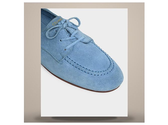 Céline Mocassins à lacets Adam en veau daim Dusty Blue - vue 5
