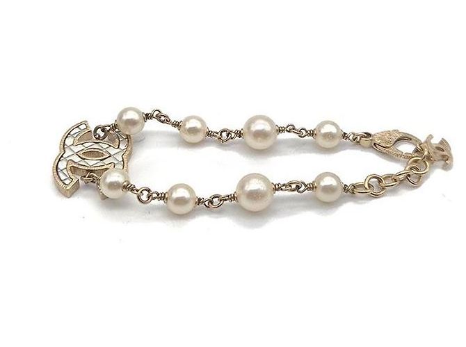 Bracciale Chanel di perle bianco - vista 2