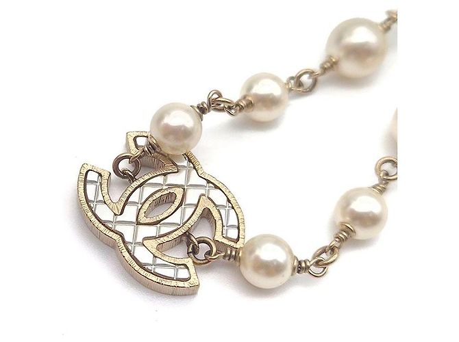 Bracciale Chanel di perle bianco - vista 4