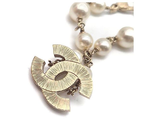 Bracciale Chanel di perle bianco - vista 5