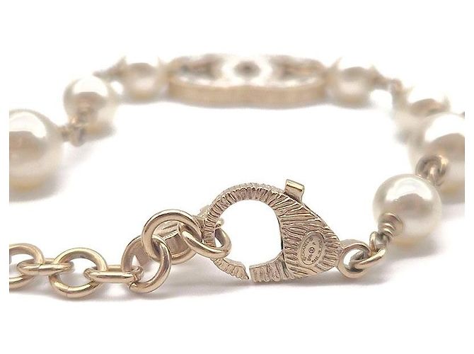 Bracciale Chanel di perle bianco - vista 7